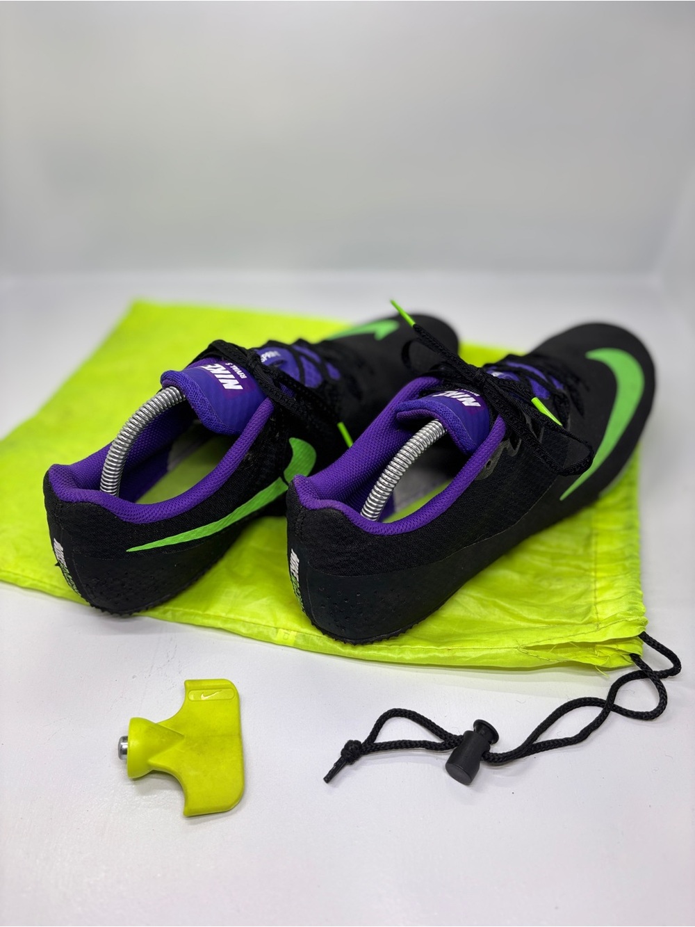 Nike Zoom Rival S 8 Sprint Track Spikes Men’s 12 Black Purple Green - Picture 11 of 13